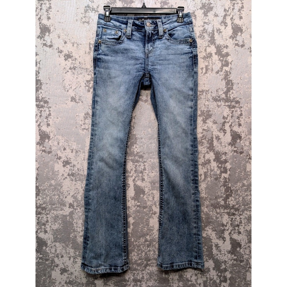 Stella in Dreams Sz 5/27 Low Rise Bootcut Jeans Embellished Pockets Women's W27